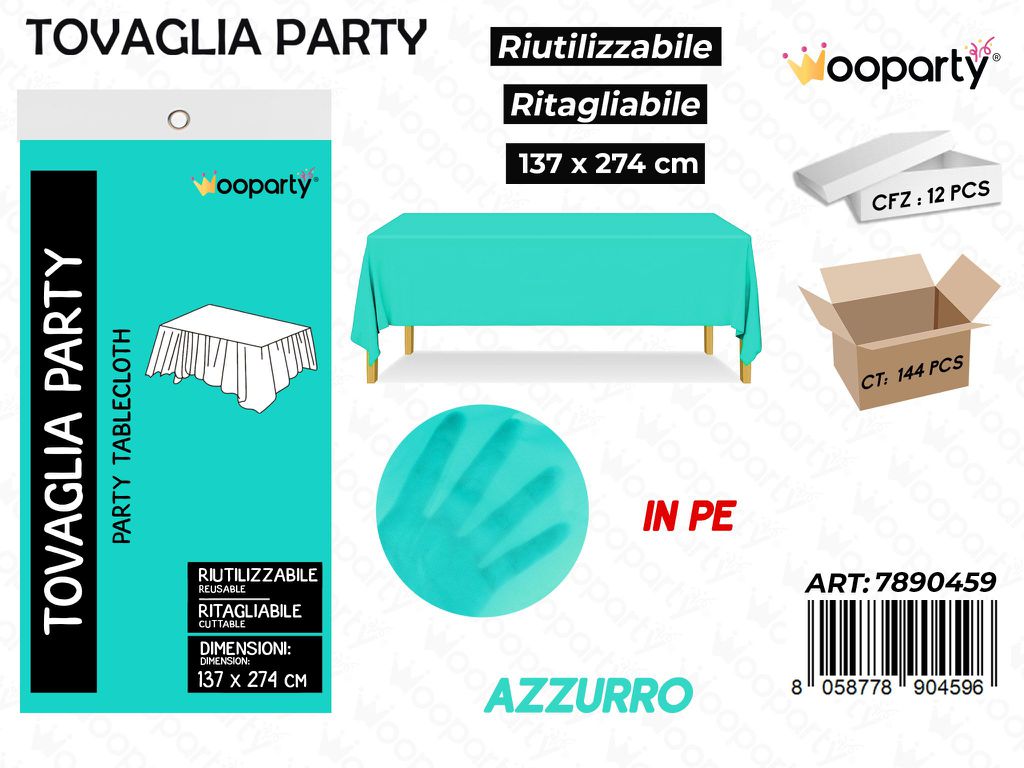 TOVAGLIA PARTY VERDE ACQUA 137*274CM