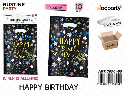 BUSTINE PARTY H.B NERO 10PCS 16*25CM