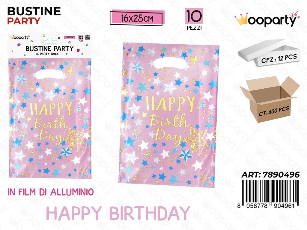 BUSTINE PARTY H.B ROSA 10PCS 16*25CM