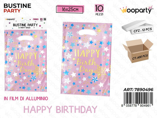BUSTINE PARTY H.B ROSA 10PCS 16*25CM