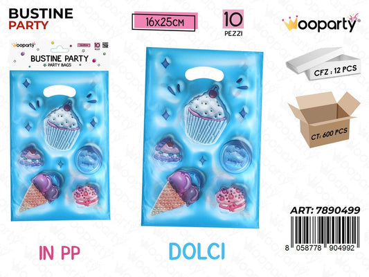 BUSTINE PARTY DOLCI PP 10PCS 16*25CM