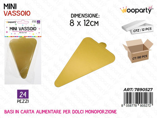 Wooparty Mini Vassoio Oro 24PCS 8*12CM