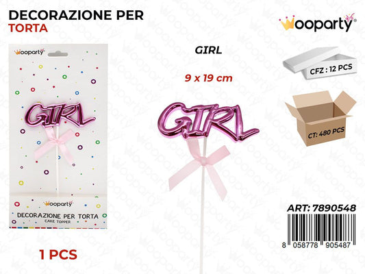 DEC. PER TORTA GIRL 9*19CM /PZ DA 12**