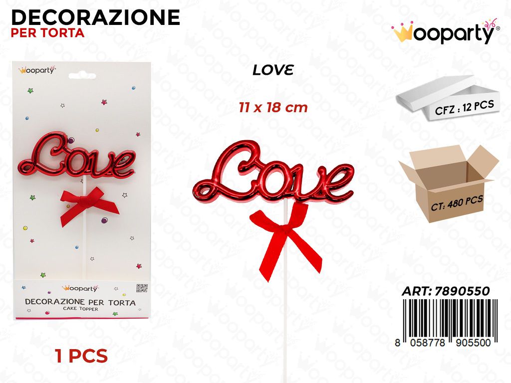 DEC. PER TORTA LOVE 11*18CM /PZ DA 12**