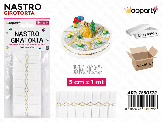 Dec. Nastro Giratorta Bianco 5CM*1MT