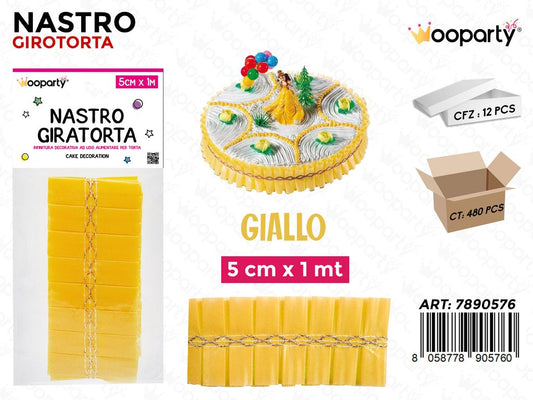 Dec. Nastro Giratorta Giallo 5CM*1MT
