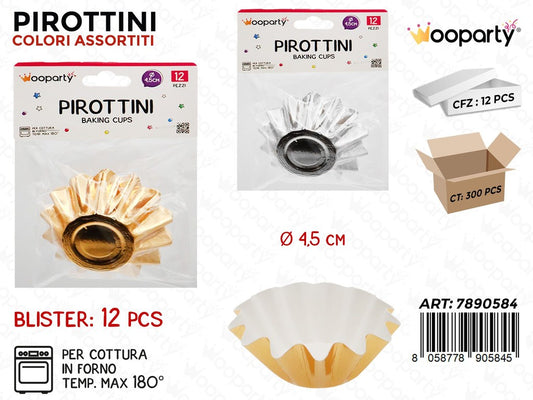 Wooparty Pirottini Carta Forno 12PCS Ass. D.4.5CM