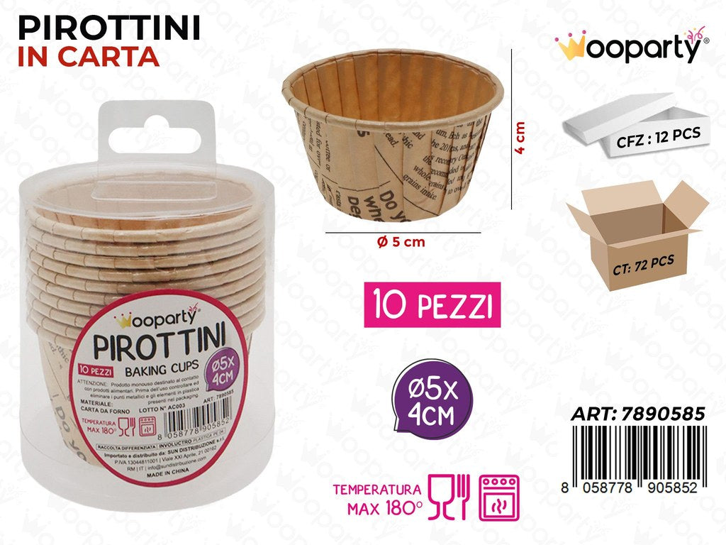 Wooparty Pirottini in Carta 10PCS D.5*4CM