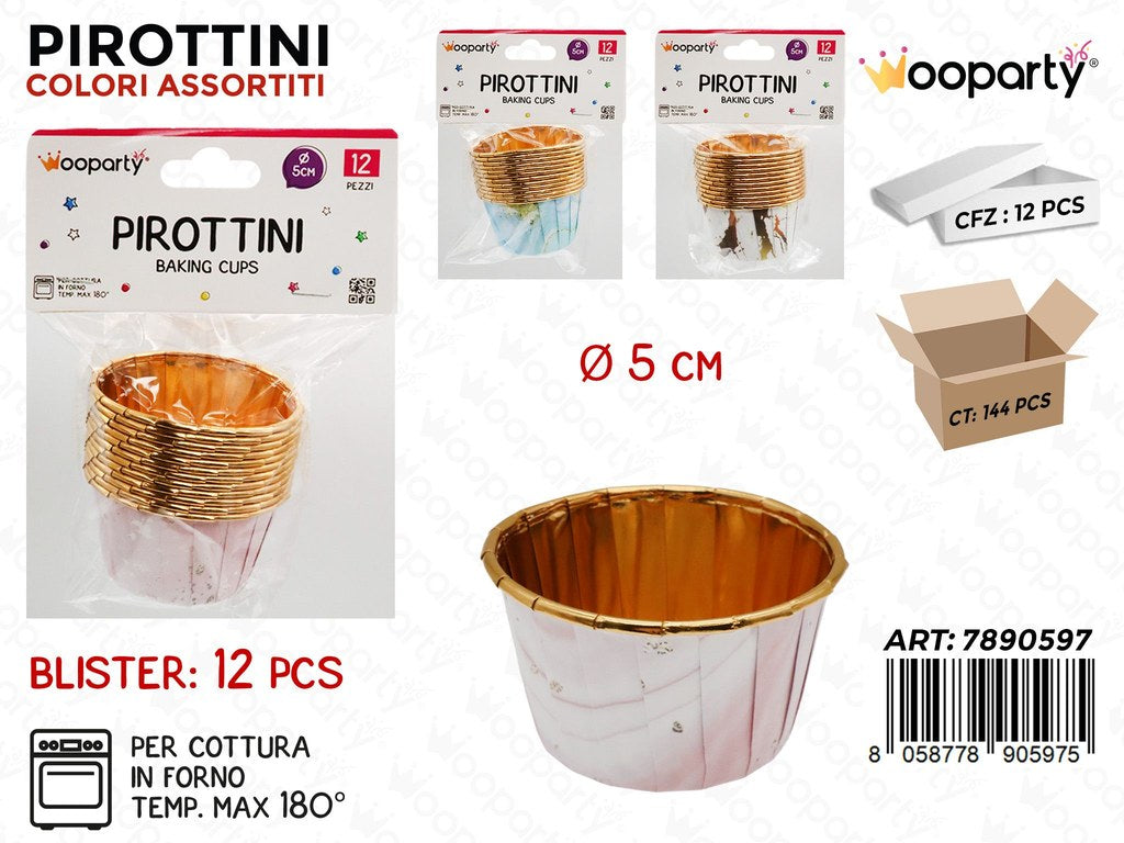 Wooparty Pirottini Carta Forno 12PCS Ass. D.5CM