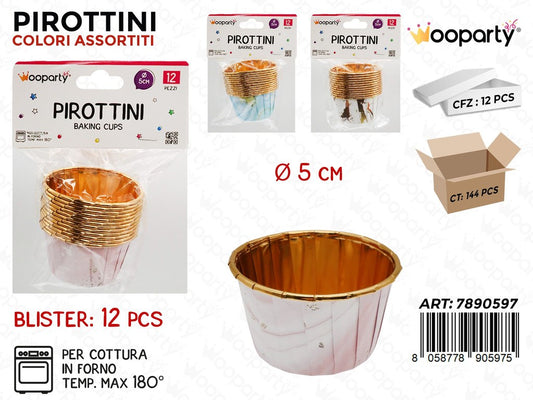 Wooparty Pirottini Carta Forno 12PCS Ass. D.5CM