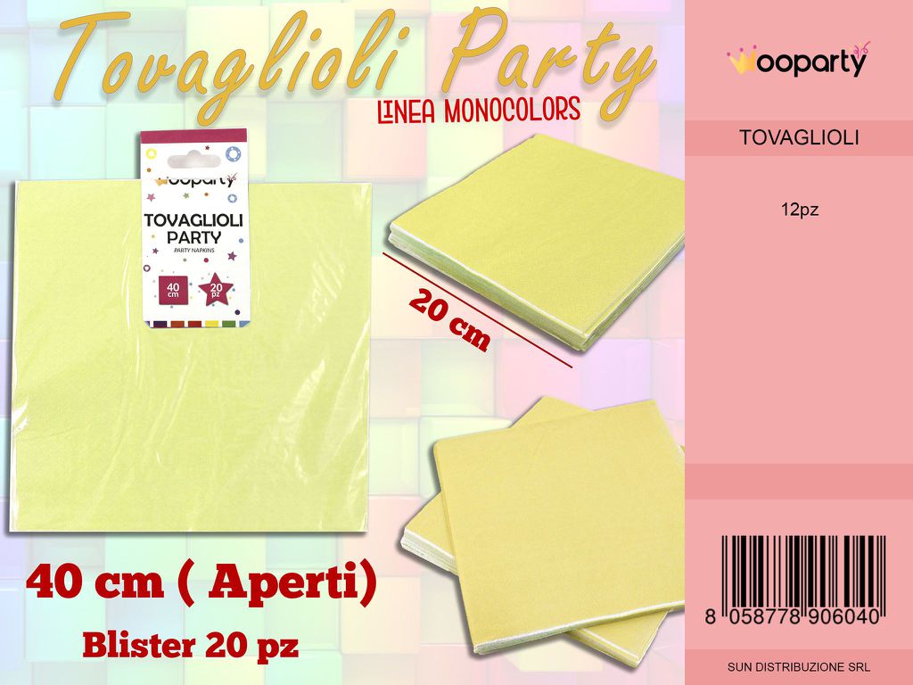 L. MONOCOLORS TOVAGLIOLI GIALLI 20PC- 40CM /PZ DA 12**