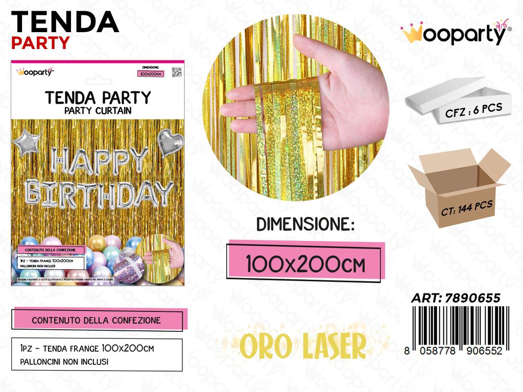 TENDA PARTY ORO LASER 100*200CM /PZ DA 6**