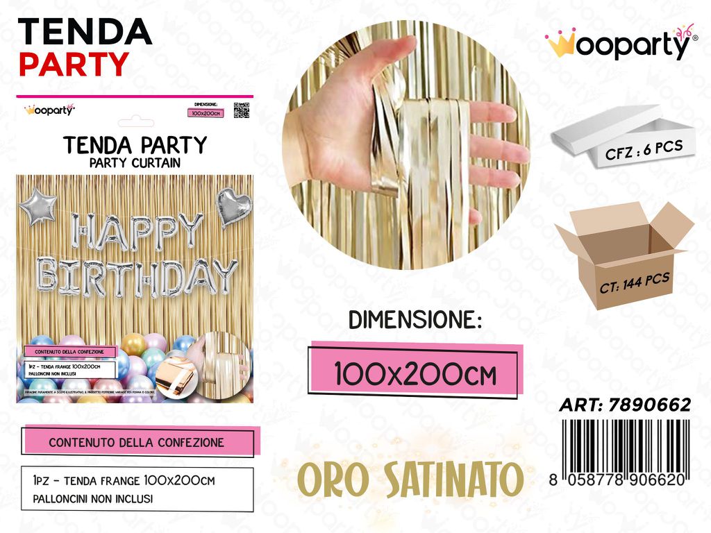 TENDA PARTY ORO SATINATO 100*200CM /PZ DA 6**