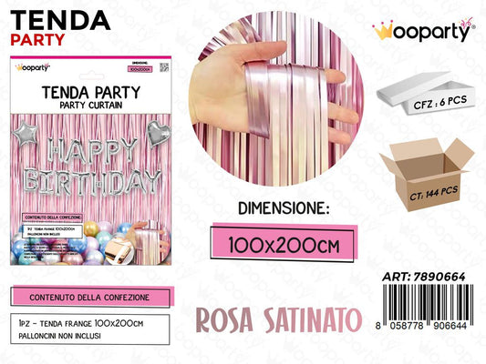 TENDA PARTY ROSA SATINATO 100*200CM /PZ DA 6**