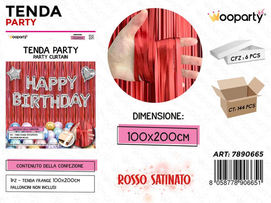 TENDA PARTY ROSSO SATINATO 100*200CM /PZ DA 6**