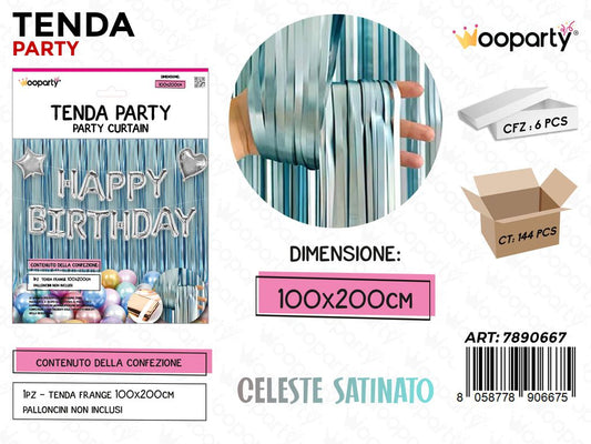 TENDA PARTY CELESTE SATINATO 100*200CM /PZ DA 6**