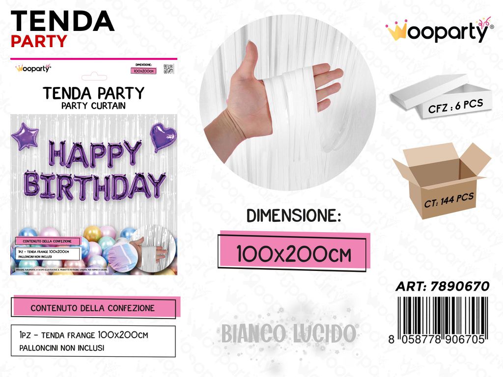 TENDA PARTY BIANCO LUCIDO 100*200CM /PZ DA 6**