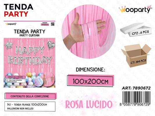 TENDA PARTY ROSA LUCIDO 100*200CM /PZ DA 6**