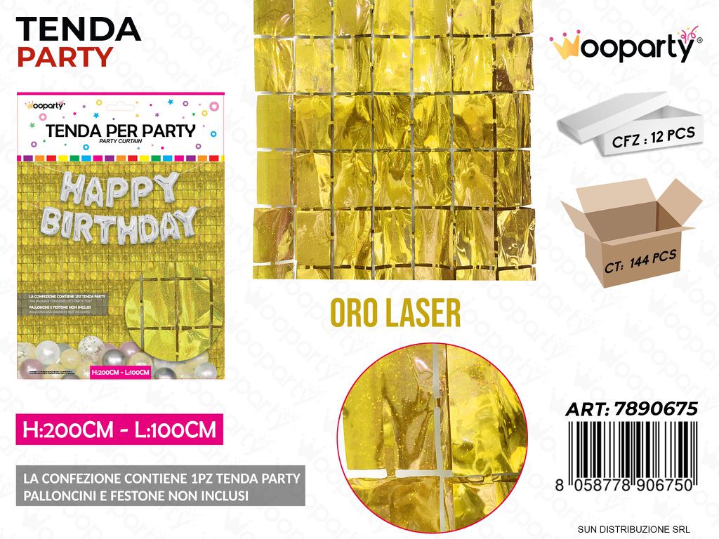 TENDA PARTY ORO LASER 100*200CM /PZ DA 12**