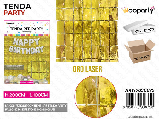 TENDA PARTY ORO LASER 100*200CM /PZ DA 12**