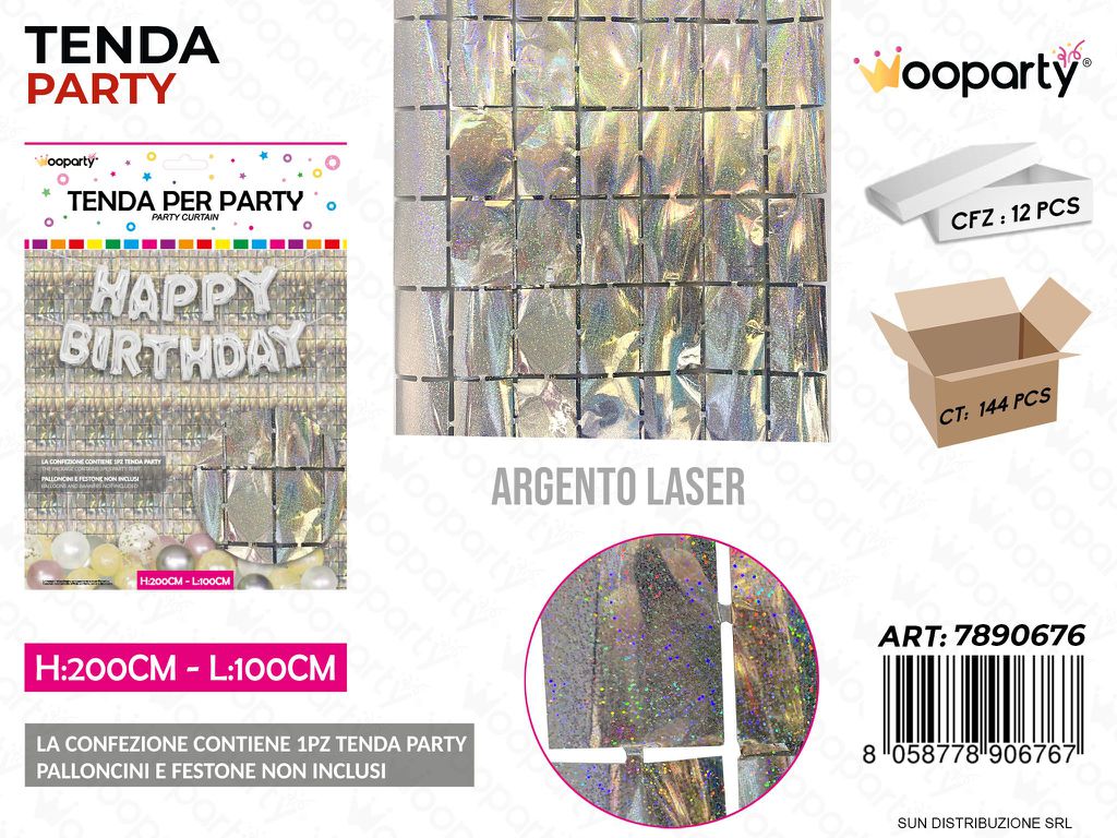 TENDA PARTY ARG. LASER  100*200CM /PZ DA 12**