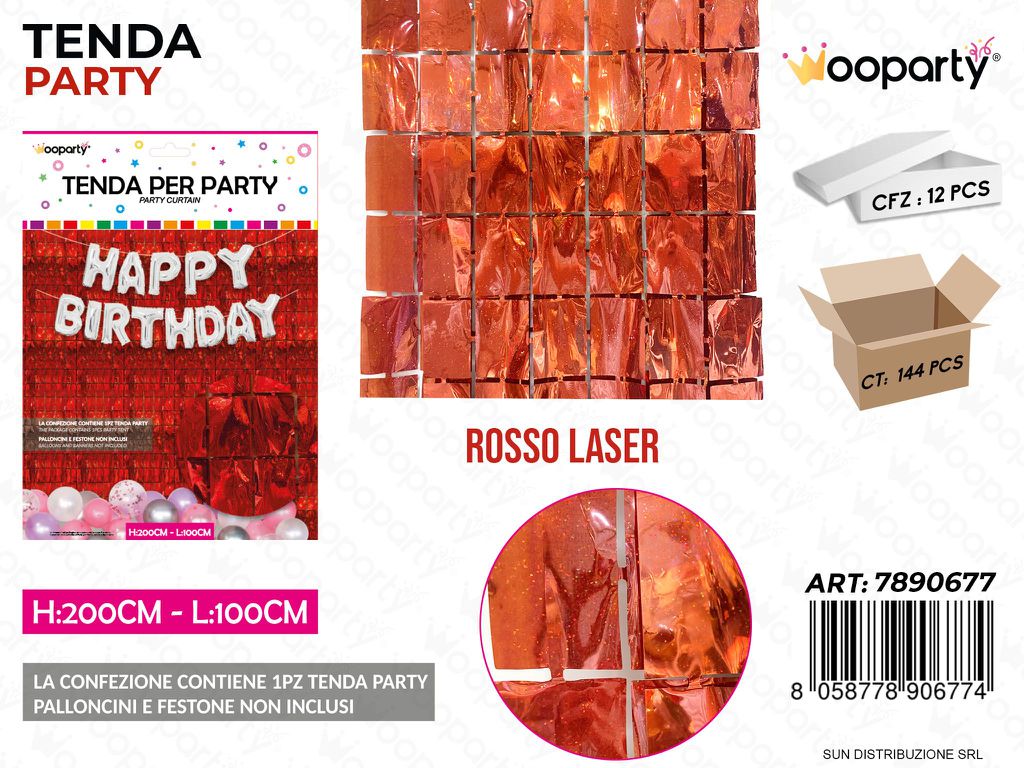 TENDA PARTY ROSSO LASER  100*200CM /PZ DA 12**