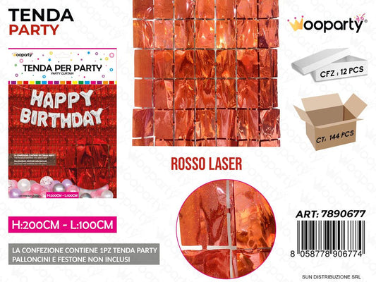 TENDA PARTY ROSSO LASER  100*200CM /PZ DA 12**