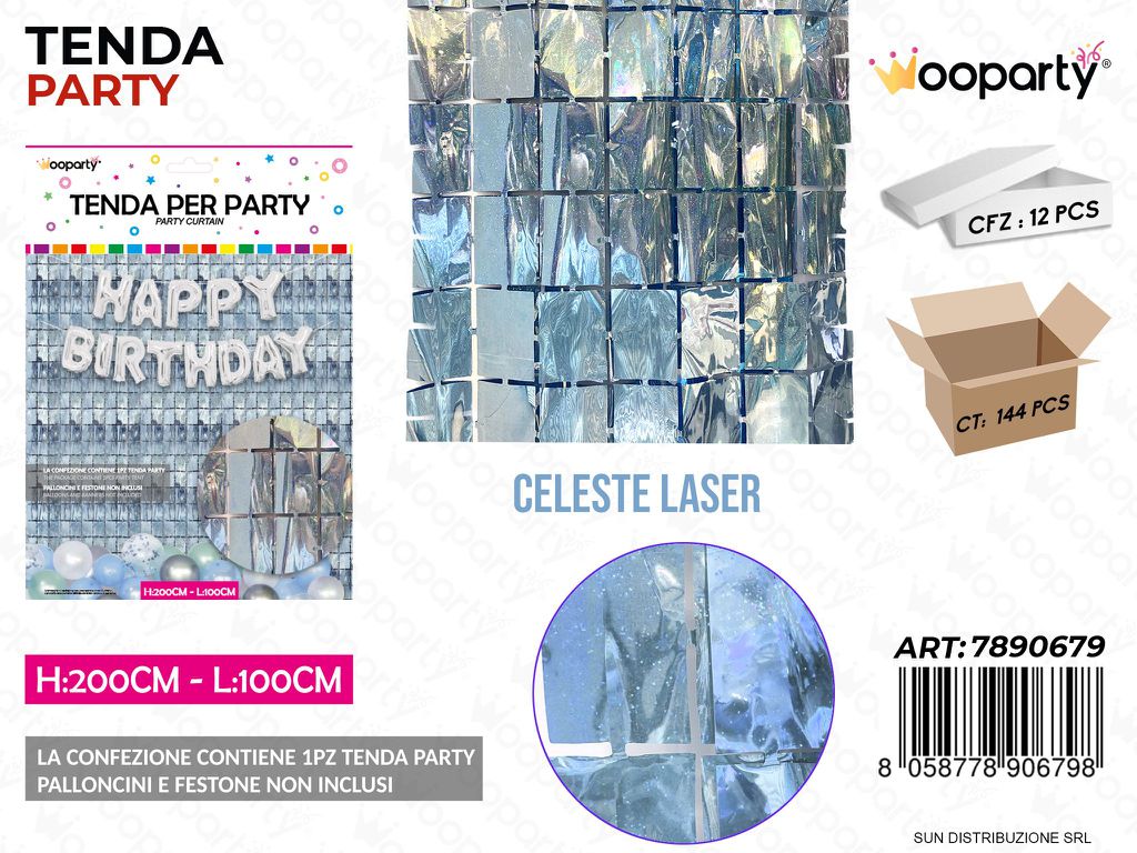 TENDA PARTY CELESTE LASER 100*200CM /PZ DA 12**