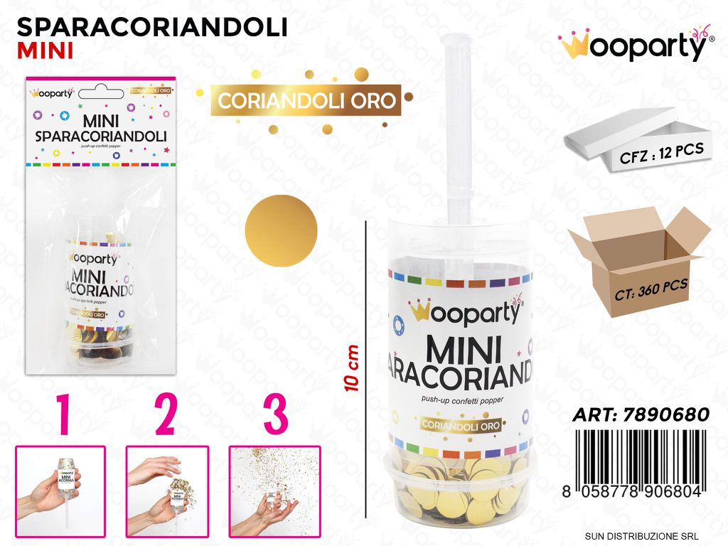SPARACORIANDOLI MINI ORO 10CM /PZ DA 12**