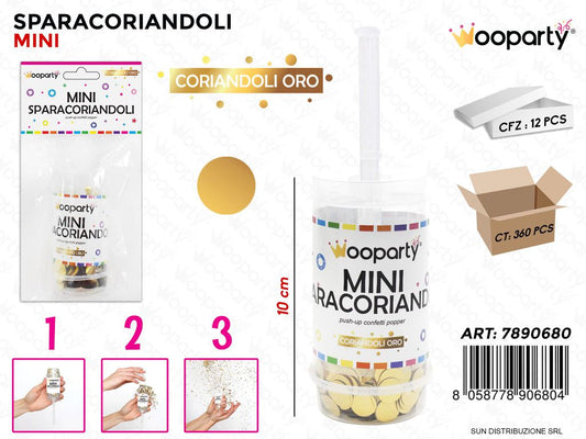 SPARACORIANDOLI MINI ORO 10CM /PZ DA 12**
