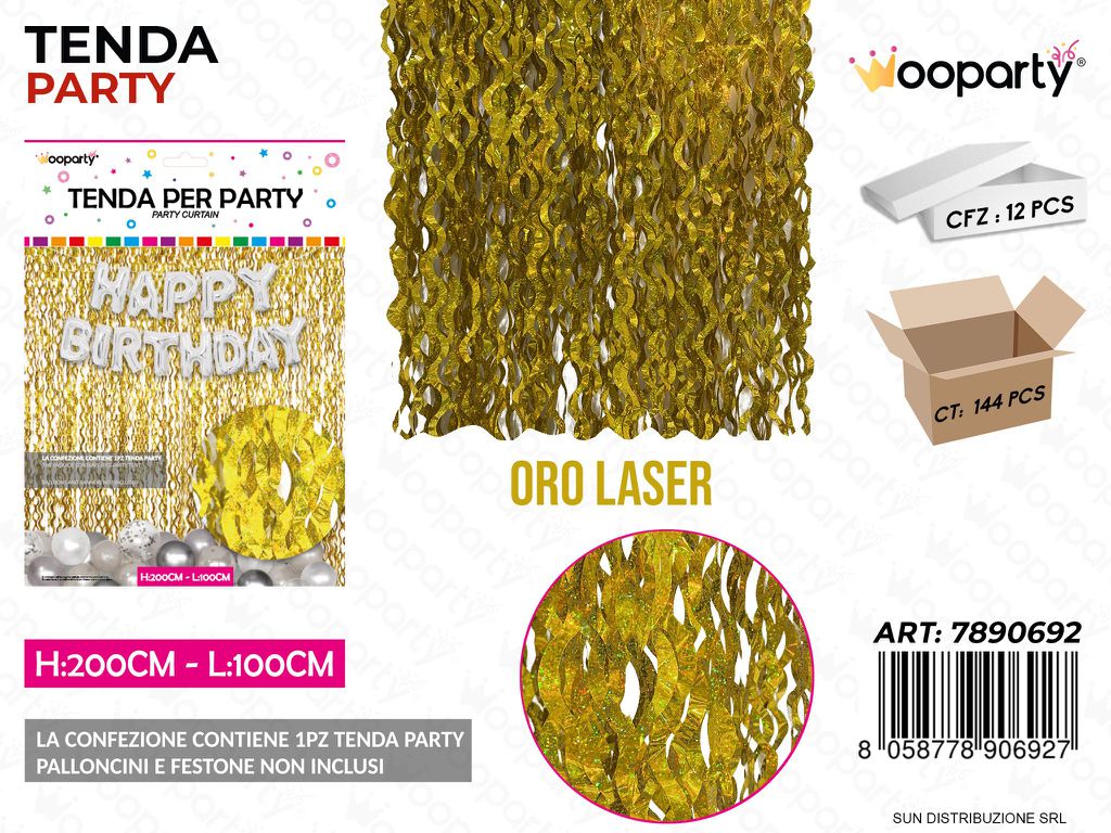 TENDA PARTY ORO LASER  100*200CM /PZ DA 12**