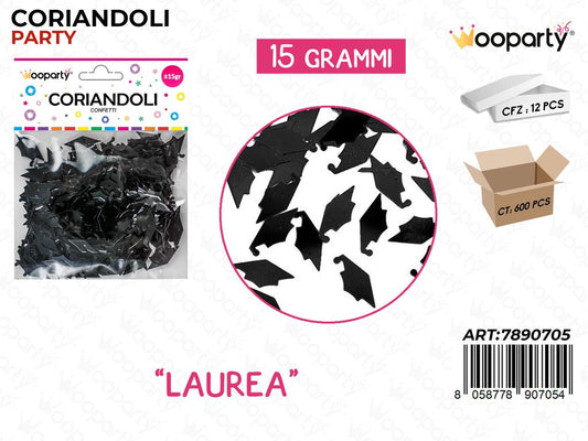 CORIANDOLI NERO LAUREA 15GR /PZ DA 12**