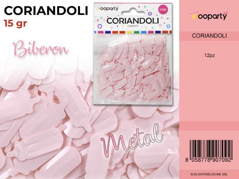 CORIANDOLI BIBERON ROSA  METAL 15GR /PZ DA 12**