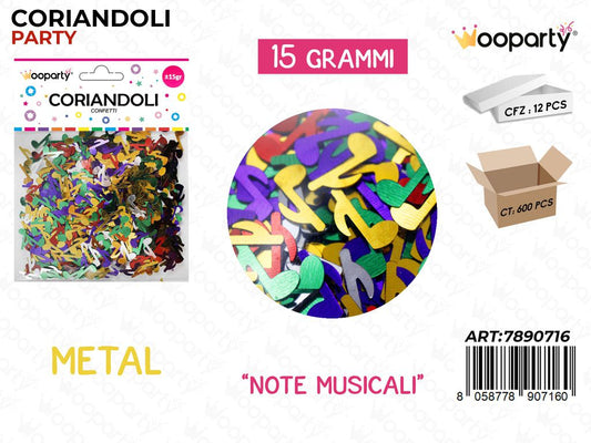 CORIANDOLI ASS. METAL NOTE MUSICALI 15GR /PZ DA 12**