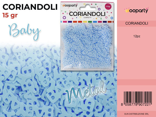 CORIANDOLI BABY CELESTE METAL  15GR /PZ DA 12**