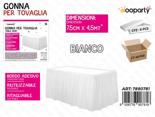 GONNA PER TOVAGLIA 75 CM*4.5MT BIANCO /PZ DA 6**