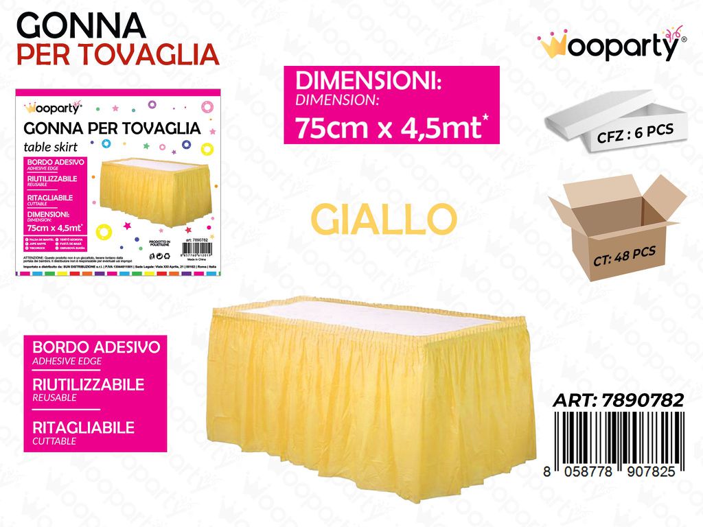 GONNA PER TOVAGLIA 75 CM*4.5MT GIALLO /PZ DA 6**