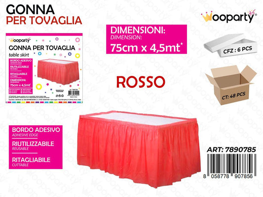 GONNA PER TOVAGLIA 75 CM*4.5MT ROSSO /PZ DA 6**