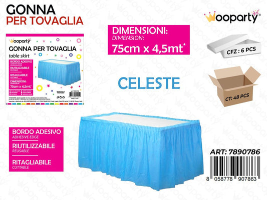GONNA PER TOVAGLIA 75 CM*4.5MT CELESTE /PZ DA 6**