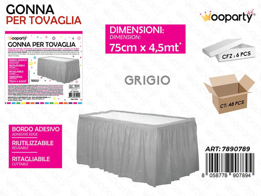 GONNA PER TOVAGLIA 75 CM*4.5MT GRIGIO /PZ DA 6**