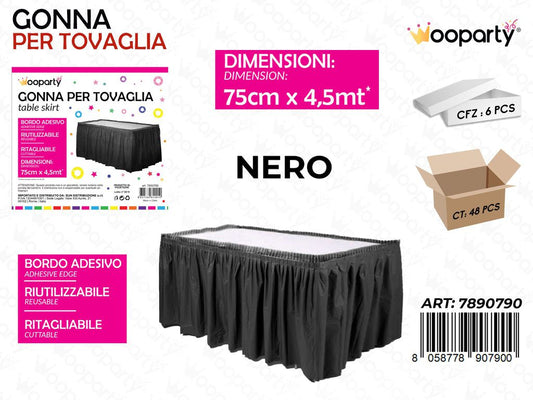 GONNA PER TOVAGLIA 75 CM*4.5MT NERO /PZ DA 6**