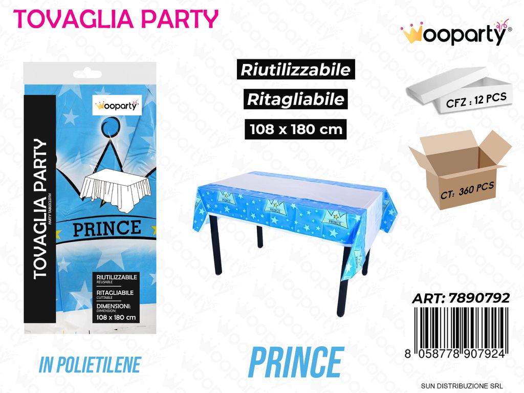 TOVAGLIA PARTY PRINCE RIUT. 108*180CM /PZ DA 12**