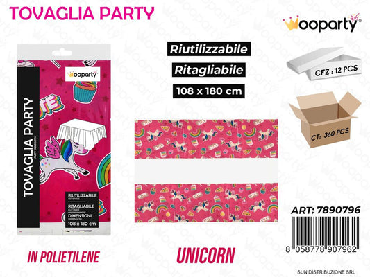 TOVAGLIA PARTY UNICORN RIUT. 108*180CM /PZ DA 12**