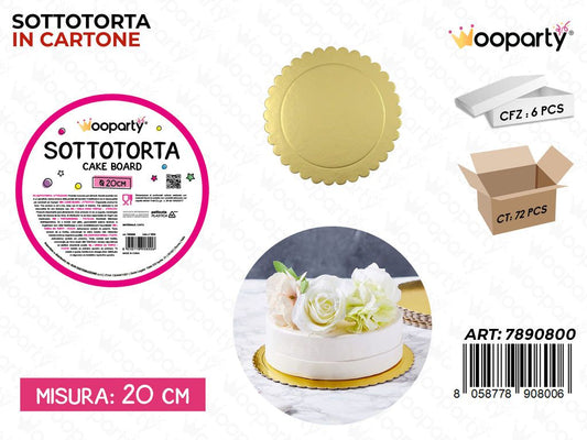 Sotto Torta in Cartone Oro D.20CM