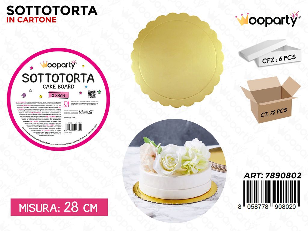 Wooparty Sottotorta in Carta Oro D. 28CM