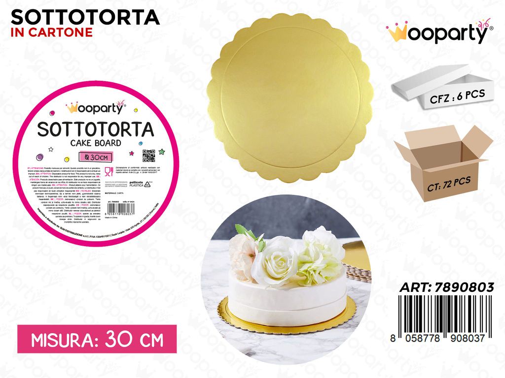 Wooparty Sottotorta in Carta Oro D. 30CM