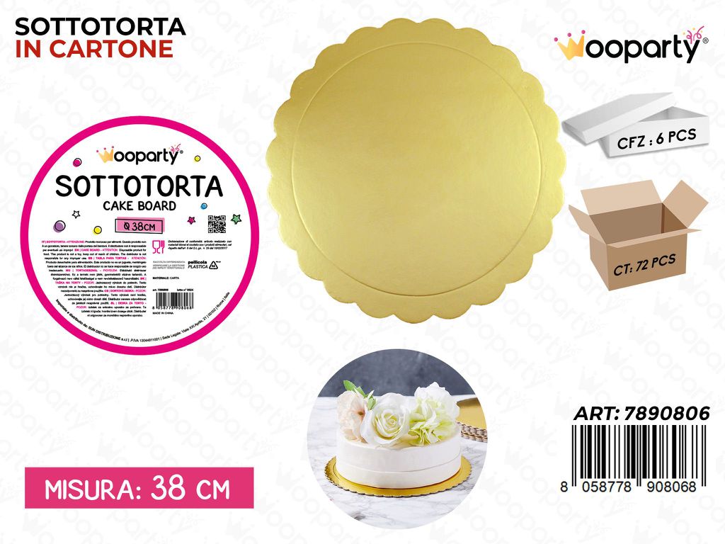 Wooparty Sottotorta in Carta Oro D. 38CM