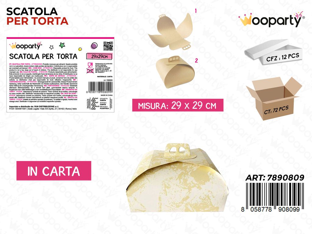 Scatola Porta Torta in Carta 29*29CM