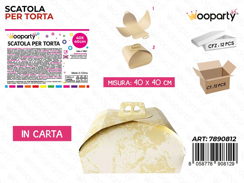 Scatola Porta Torta in Carta 40*40CM
