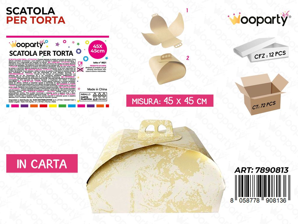 Scatola Porta Torta in Carta 45*45CM